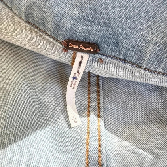 New Free People Lennox Denim Jumpsuit Blue Large - Picture 9 of 11